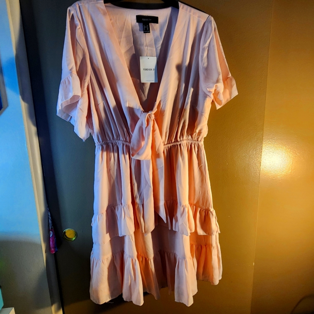 Pink ruffle dress